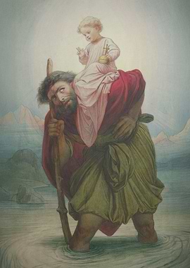 Saint Christopher with the Christ Child in the River