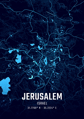 Jerusalem Midnight City Map
