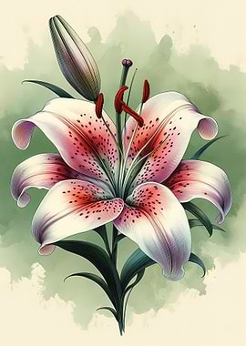 Elegant Lily Flower Illustration
