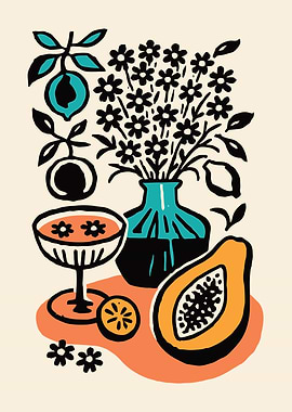 Still Life with Flowers and Fruit