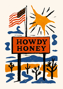 Howdy Honey Desert Landscape Art