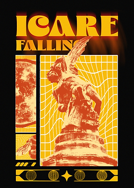 Icare Falling Graphic Art