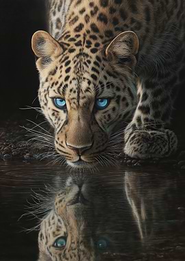 Leopard Reflection