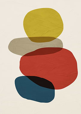 Abstract Stacked Shapes Art