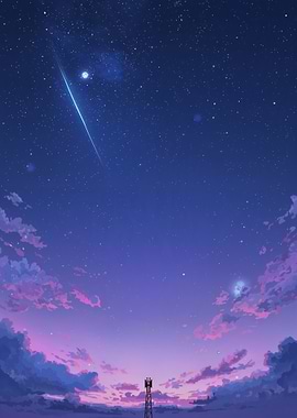 Night Sky with Shooting Star