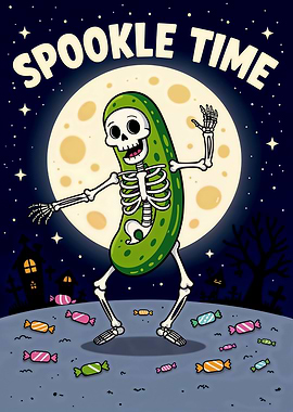 Spookle Time Pickle Skeleton