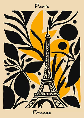 Paris Eiffel Tower Floral Art