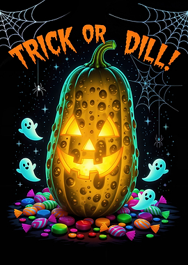 Halloween Pumpkin with Ghosts and Candy