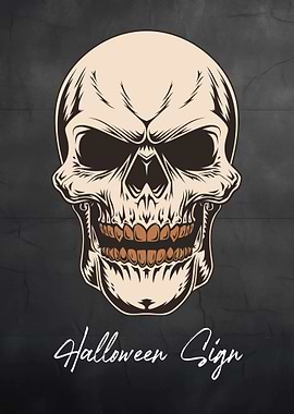 Halloween Skull Sign