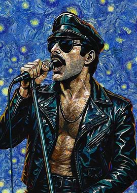 Freddie Mercury Starry Night Art