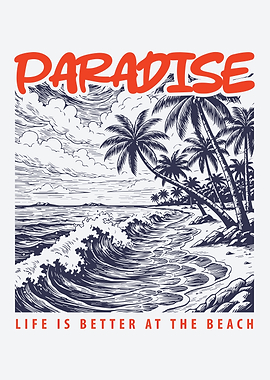 Paradise Beach Illustration