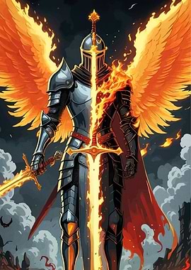Fiery Knight Wings Sword