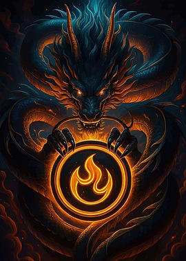 Dragon Holding Fire Emblem