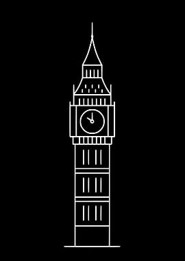 Big Ben — Minimal Line Art