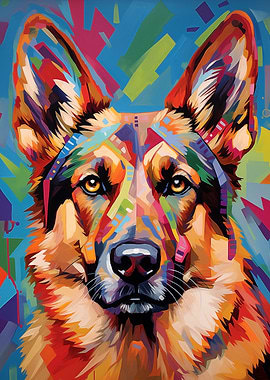 Colorful German Shepherd
