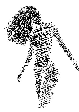 Abstract Woman Figure Black and White