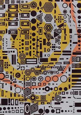 Abstract Geometric Pattern in Yellow and Black