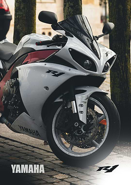Yamaha R1 Motorcycle Close-Up