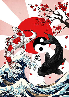 Koi Fish Yin Yang Art