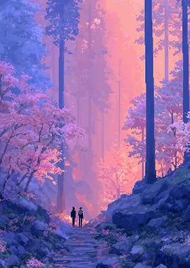 Pixel Art Forest Walk