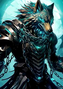 Armored Wolf Warrior Digital Art