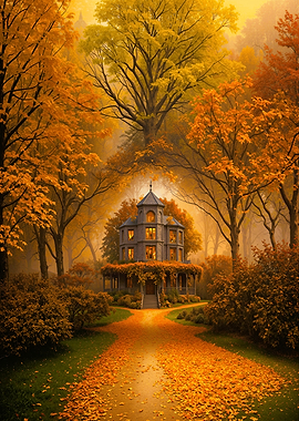 Autumnal House in the Forest