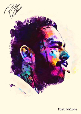 Post Malone Colorful Portrait