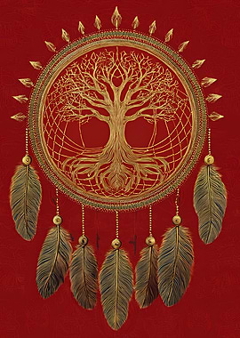 Golden Tree of Life Dreamcatcher