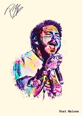 Post Malone Colorful Portrait