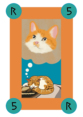 Dreaming Cat Illustration