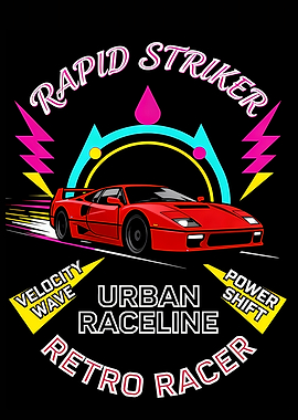 Retro Racer – Rapid Striker Car Art with Urban Raceline