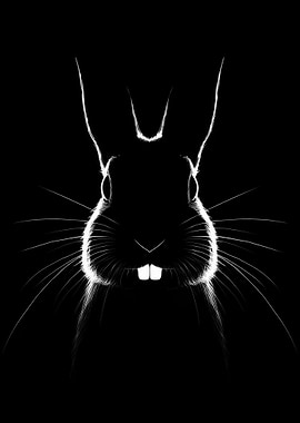 Monochrome Rabbit Portrait