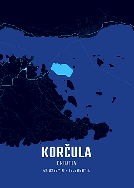Korcula Midnight City Map