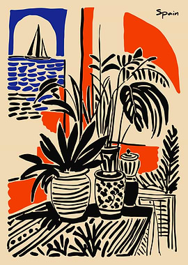 Spain Still Life with Sailboat