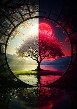 Yin Yang Tree Landscape