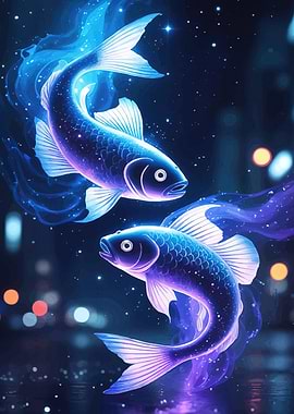 Two luminous fish