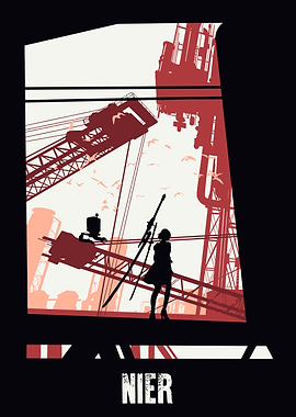 Nier Automata Silhouette Poster
