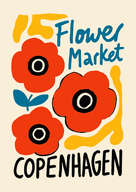 Flower Market Copenhagen Art Print