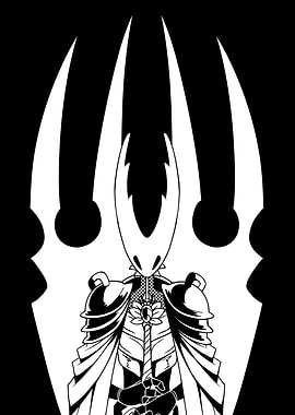 Hollow Knight Black and White Illustration