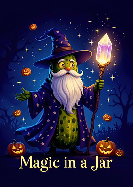Pickle Wizard with Magic Crystal Staff
