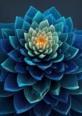 Abstract Blue Floral Pattern