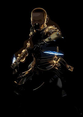 Warrior with Electric Blade