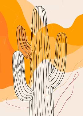 Minimalist Cactus Art Print
