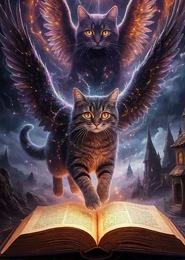 Winged Cats Magic Book