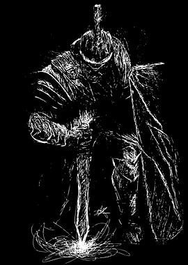 Dark Knight Sketch with Sword