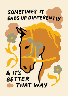 Horse Illustration with Inspirational Quote