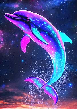 Neon Dolphin Space