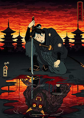 Samurai and Demon Reflection