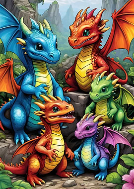 Baby Dragons Landscape