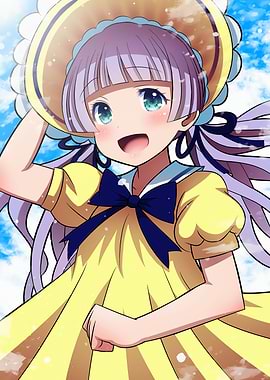 Anime Girl in Yellow Dress and Hat